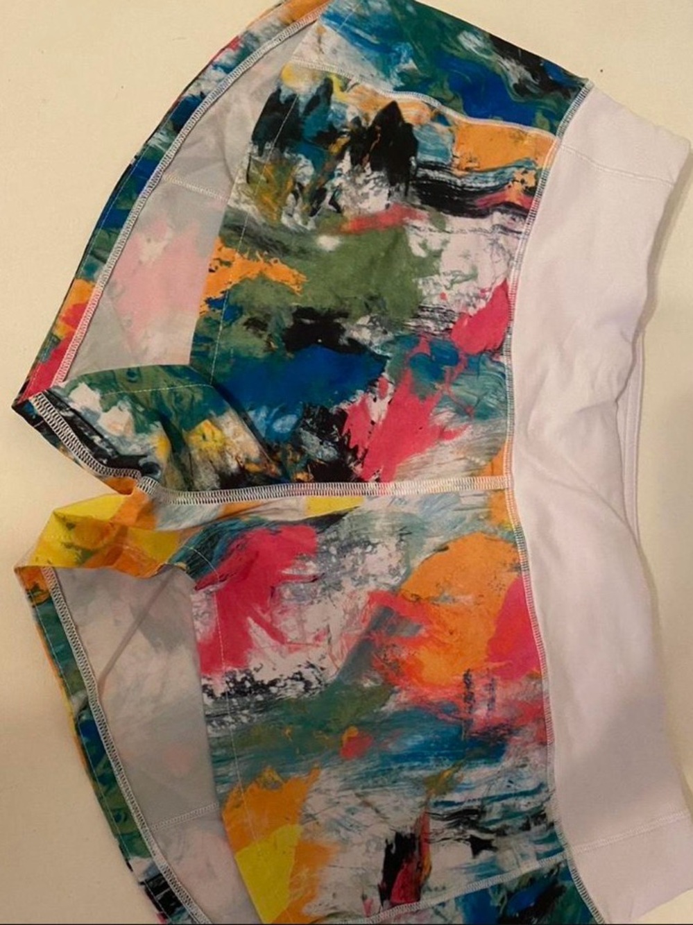 discontinued lululemon athletica Multi-Color Abstract Print Athletic Shorts